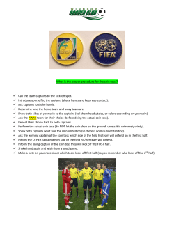 Coin toss - Windsor Soccer Club