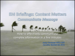 Briefing do`s and don`ts - Severe Weather Information Centre
