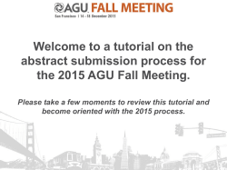 a tutorial on the abstract submission process for the 2015 AGU Fall