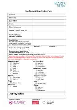 New Student Registration Form