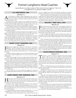 Former Longhorns Head Coaches