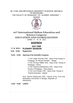 agenda day one