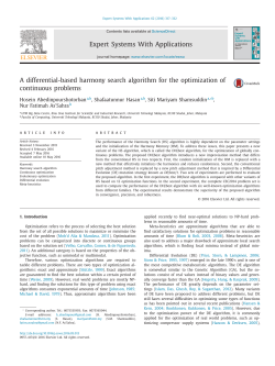 A differential-based harmony search algorithm for the optimization of