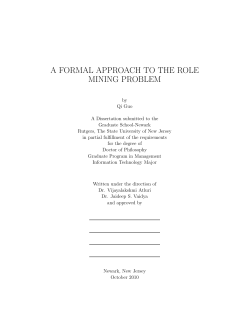 a formal approach to the role mining problem - RUcore