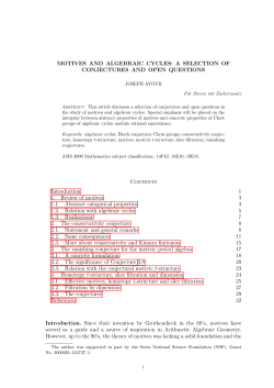MOTIVES AND ALGEBRAIC CYCLES
