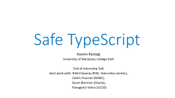 Safe TypeScript - University of Maryland