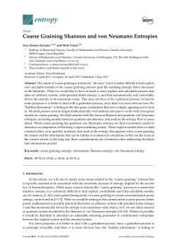 toCoarse Graining Shannon and von Neumann Entropies
