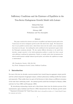 Suffi ciency Conditions and the Existence of Equilibria in the Two