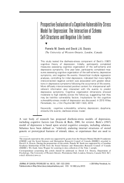 Prospective evaluation of a cognitive vulnerabilitystress model for