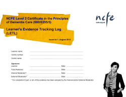 Completing your Learner`s Evidence Tracking Log