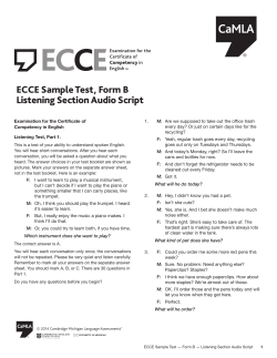 ECCE Sample Test, Form B Listening Section Audio Script