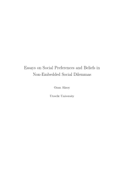 Essays on Social Preferences and Beliefs in Non
