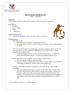 don`t play with satan - Fun Family Home Evening Lessons