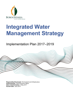 Integrated Water Management Strategy Implementation Plan 2017-19