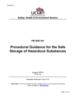 Safe Storage of Hazardous Substances