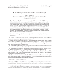 Is the civil `higher standard of proof ` a coherent