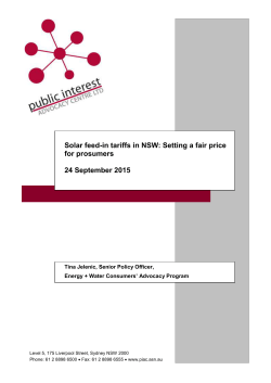 Setting a fair price for prosumers