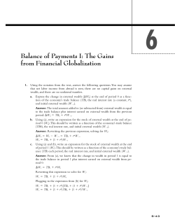 Balance of Payments I: The Gains from Financial Globalization