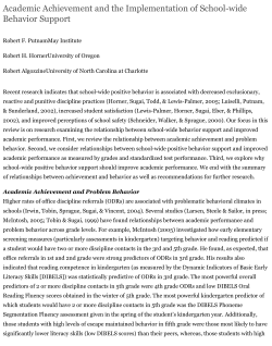 Academic Achievement and the Implementation of School-wide