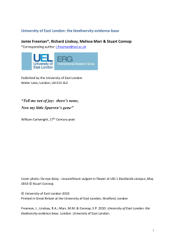 University of East London: the biodiversity evidence-base