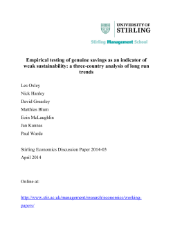 Empirical testing of genuine savings as an indicator of weak