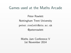 Games used at the Maths Arcade