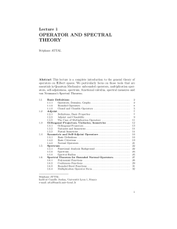 Operator and Spectral Theory