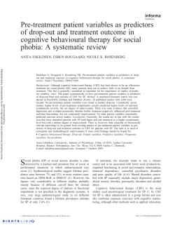 Pre-treatment patient variables as predictors of drop
