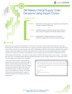 3M Makes Critical Supply Chain Decisions Using Expert Choice