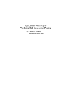 AppDancer White Paper : Validating SQL Connection Pooling