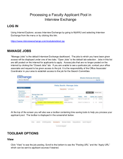 Processing A Faculty Applicant Pool