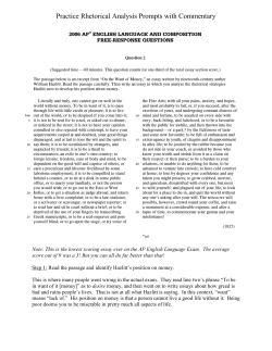 Practice Rhetorical Analysis Prompts with Commentary Note: This is