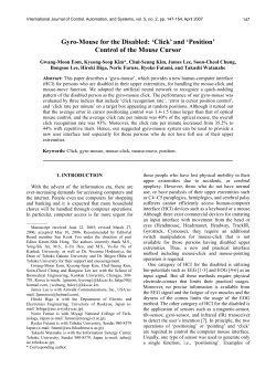 Gyro-Mouse for the Disabled: `Click` and `Position` Control of