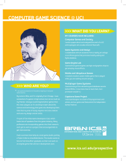 computer game science @ uci - Donald Bren School of Information