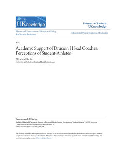 Academic Support of Division I Head Coaches