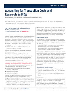 Accounting for Transaction Costs and Earn-outs in