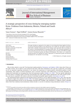 Cross-listing by emerging market firms