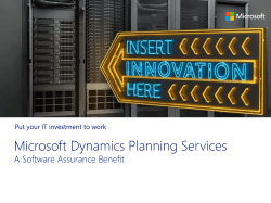 Planning Services for Microsoft Dynamics Customer Deck