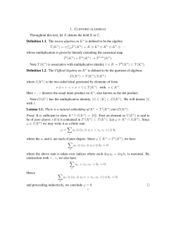Throughout this text, let K denote the field R or C. Definition 1.1. The