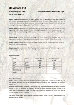 Fleece Collection Notes and Tips Tel: 01884 243 579