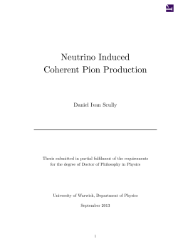 Neutrino Induced Coherent Pion Production - Thesis