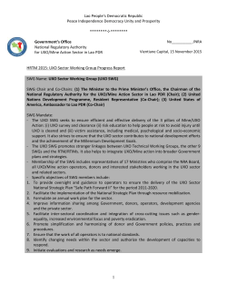 Sector Working Group Progress Report