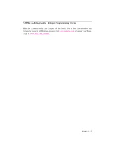 AIMMS Modeling Guide - Integer Programming Tricks