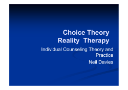 Choice Theory Reality Therapy - British Psychological Society