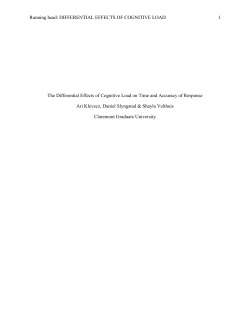 Running head: DIFFERENTIAL EFFECTS OF COGNITIVE LOAD