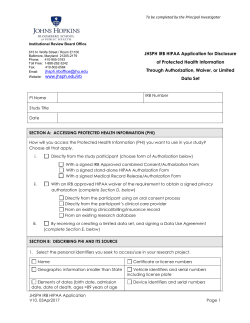 Application for the Disclosure of Protected Health Information.