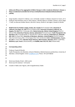 Safety and efficacy of tau aggregation inhibitor therapy in mild or