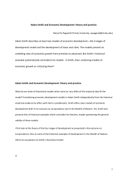 Adam Smith and Economic Development: theory and practice. Adam