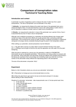 Comparison of transpiration rates