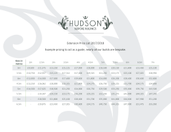 Extension Price List 2017/2018 Example pricing to act as a guide